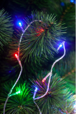 Гірлянда, діодна, 200 кольорових лампочок, 13 м, прзорий провід